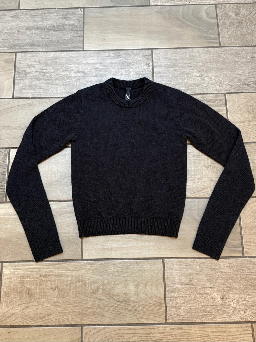 SKIMS Black Knit Crewneck Sweater